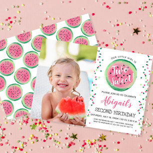 Two Sweet 2nd Birthday Watermelon Party Invitation