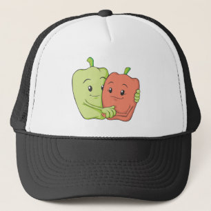 Two Sweet Bell Pepper Lovers Hugging Trucker Hat