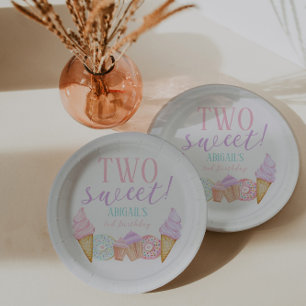 TWO Sweet Birthday Paper Plate