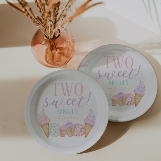 TWO Sweet Birthday Paper Plate (Creator Uploaded)