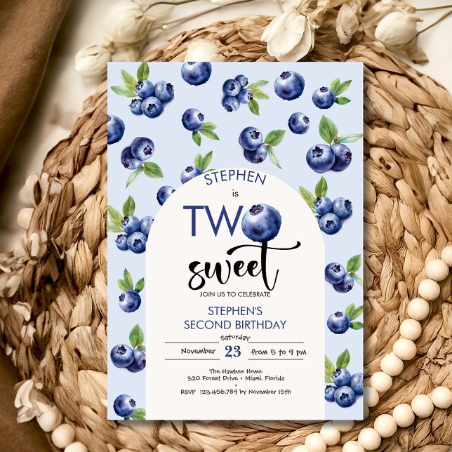 Two sweet blueberries kids birthday invitation (Creator Uploaded)