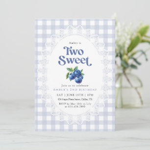 Two Sweet Blueberry Birthday Invitation