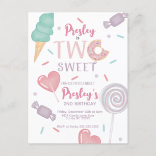 Two Sweet Candy Invitation Postcard