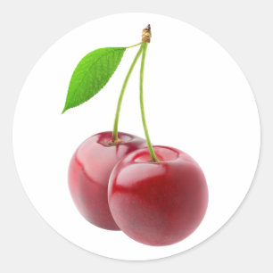 Two sweet cherries classic round sticker