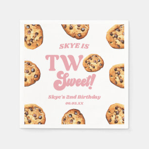 Two Sweet Cookies and Milk 2nd Birthday Party Napkin