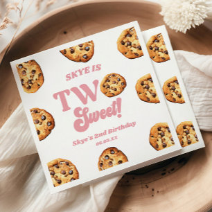 Two Sweet Cookies and Milk 2nd Birthday Party Napkin