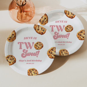 Two Sweet Cookies and Milk 2nd Birthday Party Paper Plate