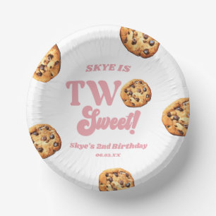Two Sweet Cookies and Milk 2nd Birthday Party Paper Plate