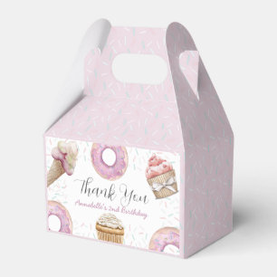 Two Sweet Cupcake & Donuts Girl 2nd Birthday Favour Box