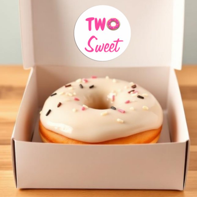 Two Sweet Doughnut 2nd Birthday Classic Round Sticker (Creator Uploaded)