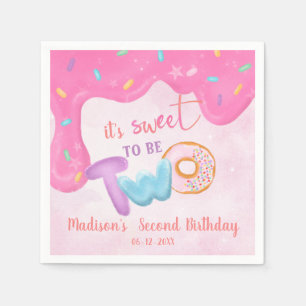 Two Sweet Doughnut Birthday Plate Napkin