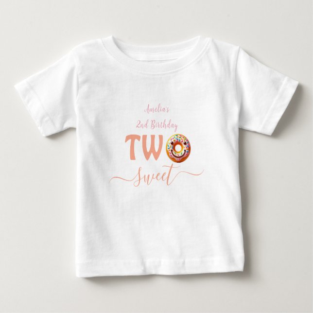 Two Sweet Doughnuts 2nd Birthday party Baby T-Shirt (Front)