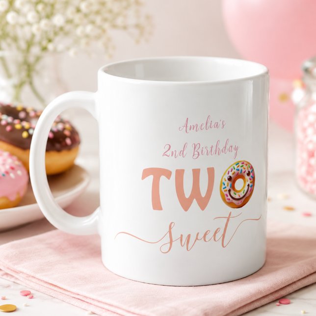 Two Sweet Doughnuts 2nd Birthday party Coffee Mug (Two Sweet Donuts 2nd Birthday party Coffee Mug)