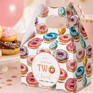 Two Sweet Doughnuts 2nd Birthday party Favour Box