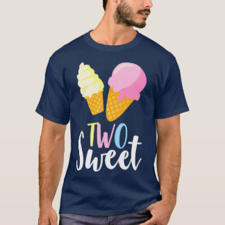 Two Sweet Ice Cream Lover Second Birthday T-Shirt