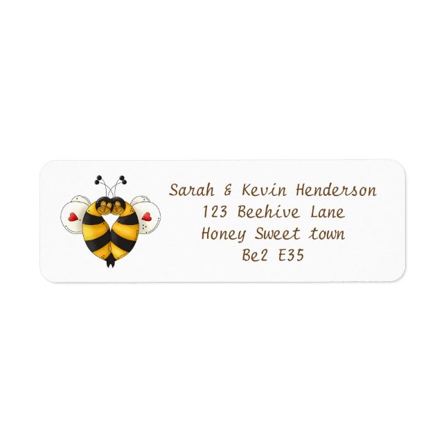 Two sweet little Bees Return Address Label (Front)