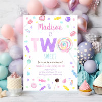 Two Sweet Lollipop Candy Birthday