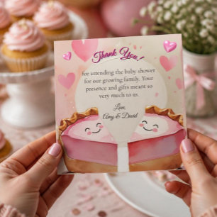 "Two Sweet Peas in a Pie!" – Twin Baby Girl Shower Thank You Card
