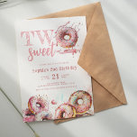 Two Sweet Pink Doughnut Girl 2nd Birthday Invitation<br><div class="desc">Two Sweet Pink Doughnut Girl 2nd Birthday Invitation Indulge in a delightful day filled with sugar, sprinkles, and fun. Bring your sweet tooth and wear your cutest pink outfits for this memorable Two Sweet 2nd Birthday Party for only the sweetest of all birthday girls. Enjoy this cute and modern watercolor...</div>