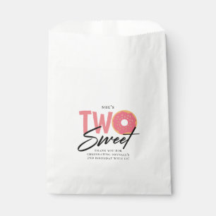 TWO Sweet Pink Doughnut Theme 2nd Birthday Party Favour Bag