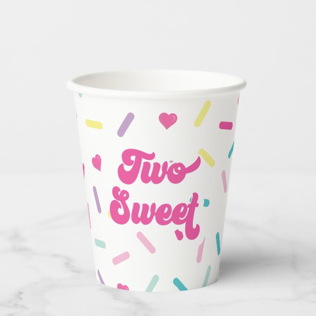 Two Sweet Sprinkles 2nd Birthday Paper Cups (Front)