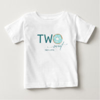 Two Sweet Teal Frosted Doughnut Girl's 2nd Birthda