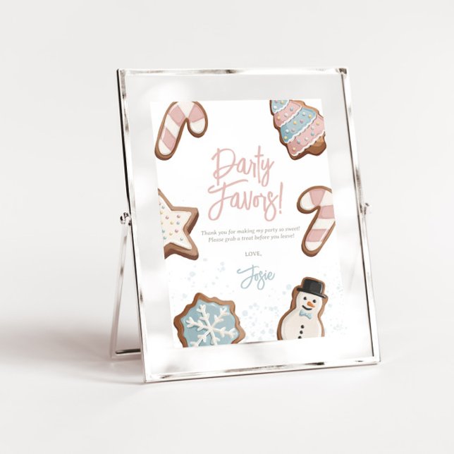 Two Sweet Winter Birthday Party Favour Sign Invitation (Creator Uploaded)