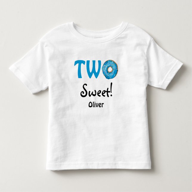 Two Sweet with blue donut Toddler T-Shirt (Front)