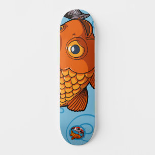 Two Swimming Fish Friends Cartoon Koi Carp Skateboard
