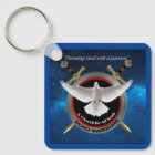 Two Swords and White Dove key chain