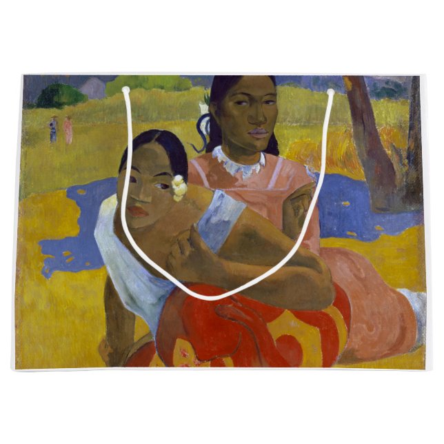 Two Tahitian Women, Gauguin Large Gift Bag (Front)