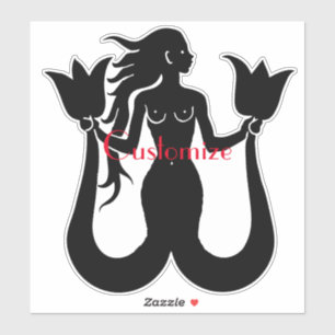 Two-Tail Mermaid Silhouette Thunder_Cove