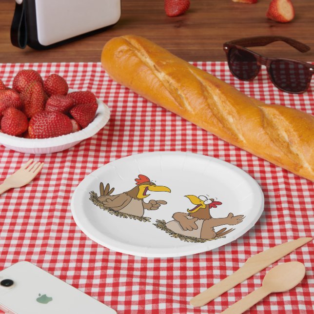 Two Talking Chickens Paper Plates (Picnic)