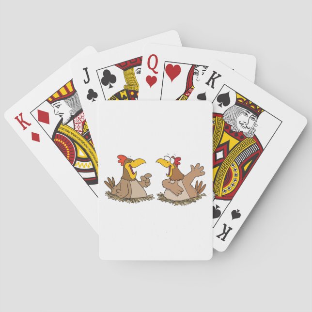 Two Talking Chickens Playing Cards (Back)