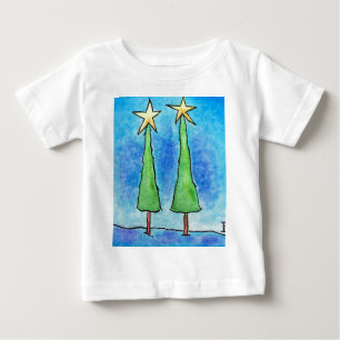 Two Tall Christmas Trees Baby T-Shirt
