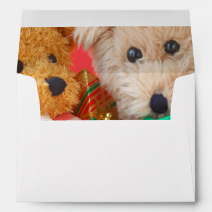 Two teddy bears with Christmas presents Envelope