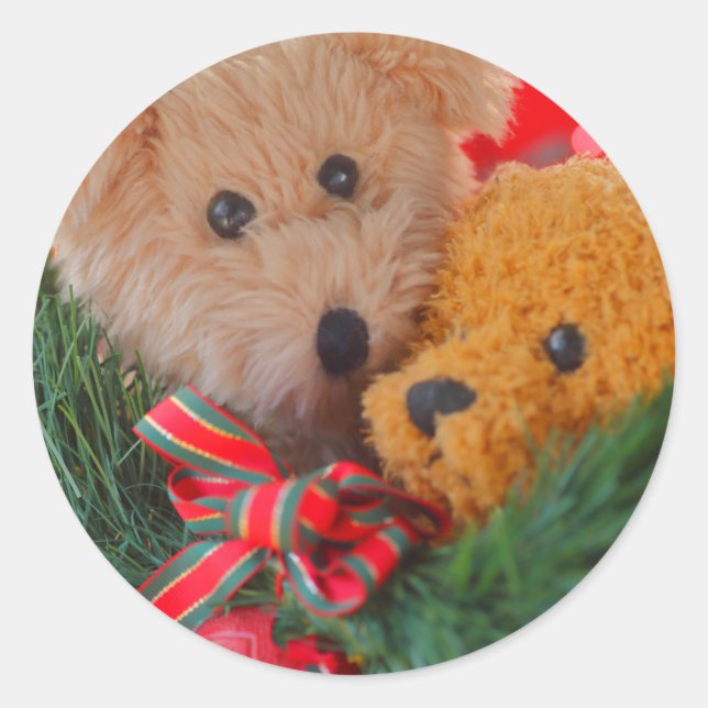 Two teddy bears with greenery envelope seal (Front)