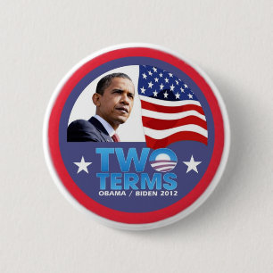 Two Terms -- Obama / Biden 2012 6 Cm Round Badge