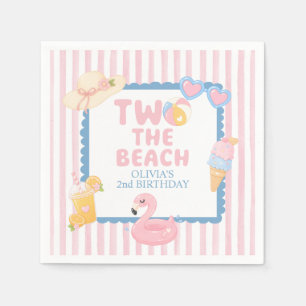 two the beach coastal summer 2nd birthday napkin