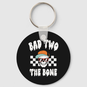 Two The Bone Funny 2nd Birthday Halloween Skeleton Key Ring