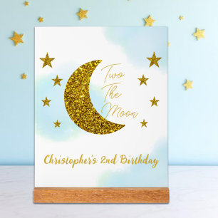 Two The Moon 2nd Birthday Acrylic Sign