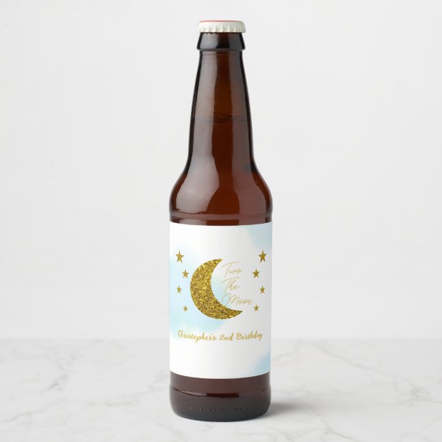 Two The Moon 2nd Birthday Beer Bottle Label (Front)