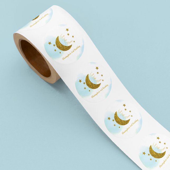 Two The Moon 2nd Birthday Classic Round Sticker (Creator Uploaded)