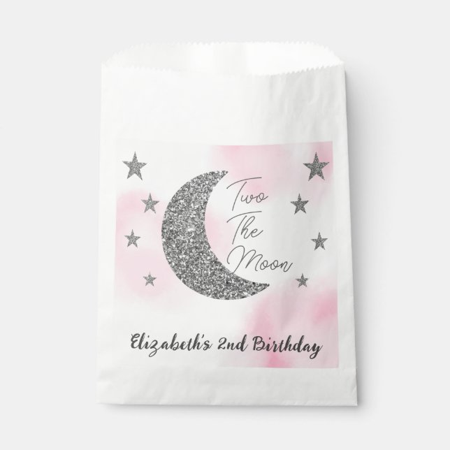 Two The Moon 2nd Birthday Favour Bag (Front)