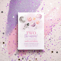 Two The Moon 2nd Birthday Girl Space Silver