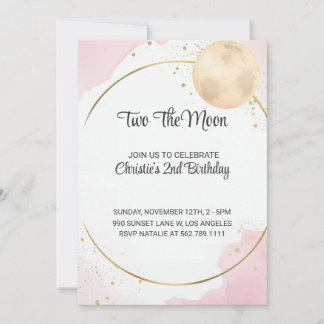 Two The Moon 2nd Birthday Invitation