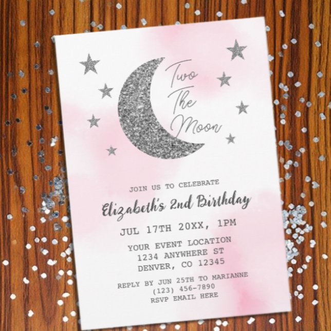 Two The Moon 2nd Birthday Invitation (Creator Uploaded)