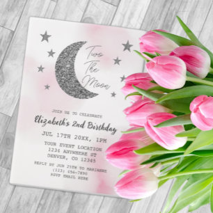 Two The Moon 2nd Birthday Invitation