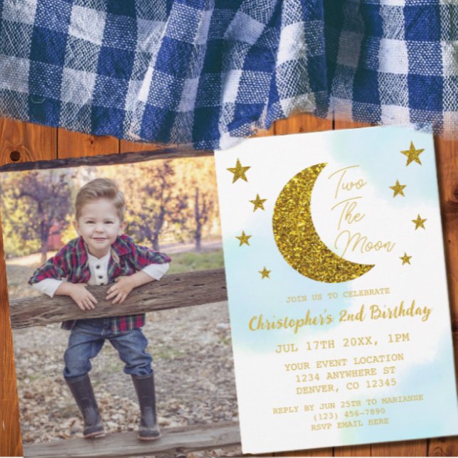 Two The Moon 2nd Birthday Invitation (Creator Uploaded)