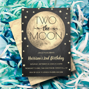 Two The Moon 2nd Birthday Invitation